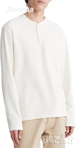 Calvin Klein мъжка памучна блуза с дълъг ръкав (размер XL), снимка 9 - Блузи - 56224345