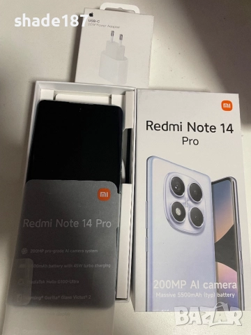 Xiaomi Redmi note 14 pro нов + кейс + адаптор