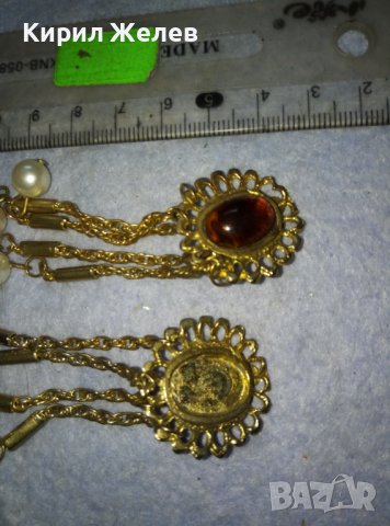 СТАРИ АЖУРНИ ЕФЕКТНИ ПОЗЛАТЕНИ ВИНТИДЖ - АРТ ОБЕЦИ 38460, снимка 8 - Обеци - 42055878