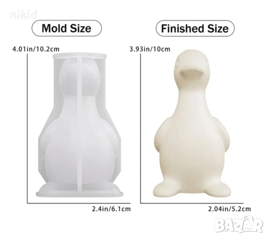 3D Пате патенце пиле пиленце голям силиконов молд форма фондан шоколад гипс смола свещ, снимка 3 - Форми - 54185706