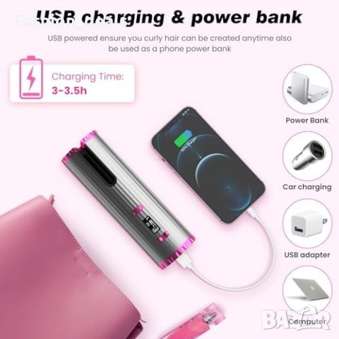 Нова Интелигентна Маша USB - Автоматично Къдрене Без Оплитане за коса жени прическа, снимка 7 - Маши за коса - 42875013