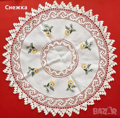 Кръгла покривчица плетена на една кука, снимка 1