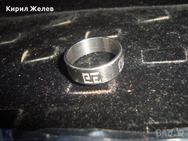 КРАСИВ СТОМАНЕН ПРЪСТЕН ХАЛКА с ВЕРСАЧЕ ОРНАМЕНТИКА 19626, снимка 5 - Пръстени - 32101932