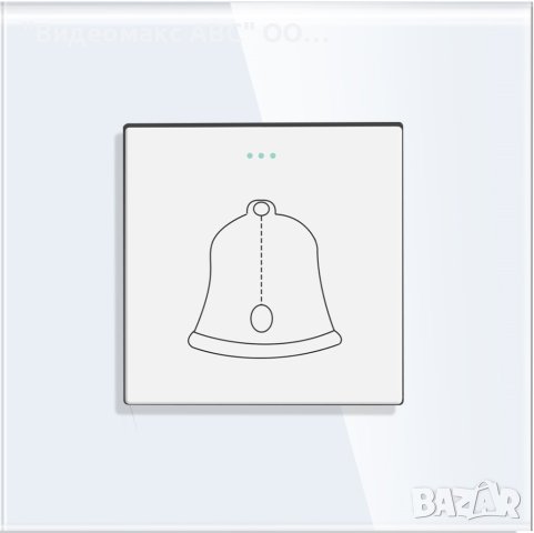 Бутон за звънец, комплект с кристална рамка "LUX-ON" - БЯЛ, СИВ, ЧЕРЕН, ЗЛАТИСТ