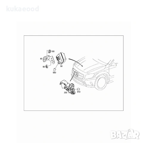 Ключ за преден капак за Mercedes GLA-Class X156, снимка 7 - Части - 54054819