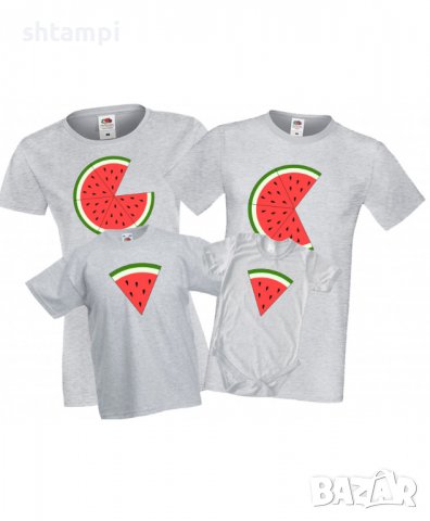 Семеени Тениски Диня Пица Watermelon,Плод,Подарък,Изненада,Празник,, снимка 2 - Тениски - 37078910