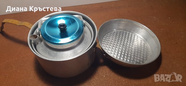 Стар туристически/войнишки комплект за храна, снимка 4 - Антикварни и старинни предмети - 39892726