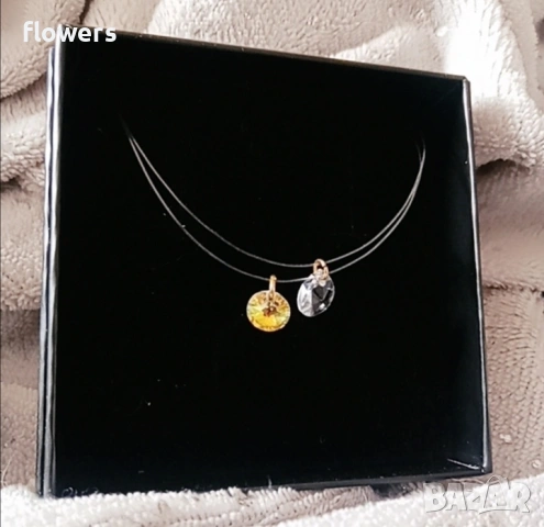 Колие на корда с кристал, снимка 2 - Колиета, медальони, синджири - 53946678