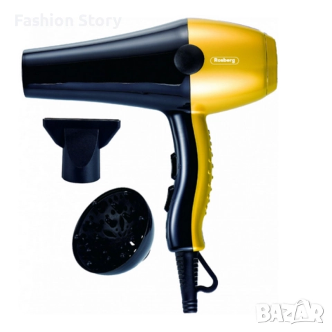 Сешоар Rosberg 2000W с дифузер – Бързо сушене, повече обем и пълен контрол всеки ден, снимка 4 - Сешоари - 52529054