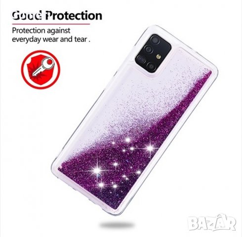 Samsung Galaxy A51 Силиконов воден гръб с брокат , снимка 6 - Калъфи, кейсове - 29934006