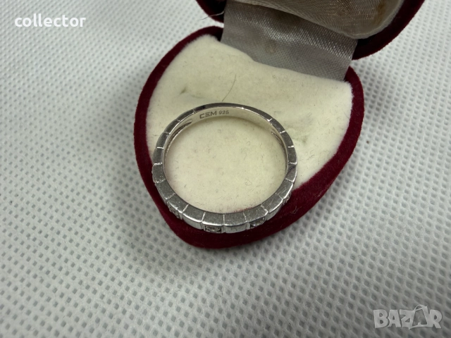 Сребърен пръстен / халка с кристали. №7767, снимка 7 - Пръстени - 52832671