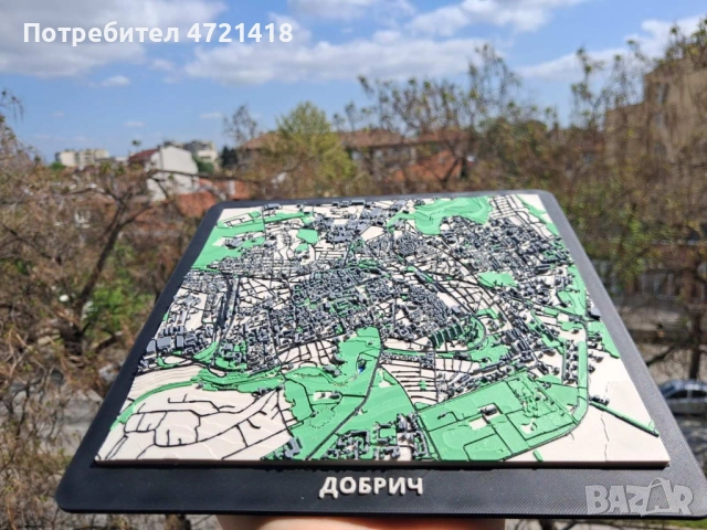 3D Карта на град ДОБРИЧ – релефен макет, снимка 9 - Декорация за дома - 54337300