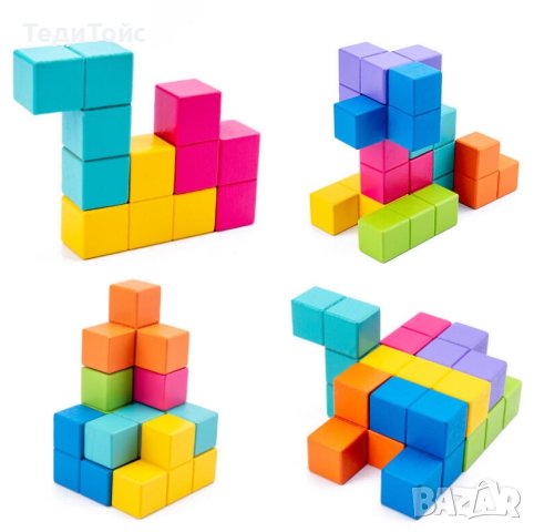 Дървено кубче 3D, снимка 4 - Образователни игри - 42444469