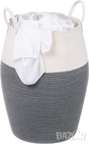 SONGMICS, Памучна кошница за пране 125L за играчки Дрехи Одеяла и.др, снимка 8 - Други - 40056713