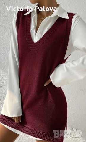 Стилен дълъг елек  меринос, снимка 7 - Елеци - 42888326