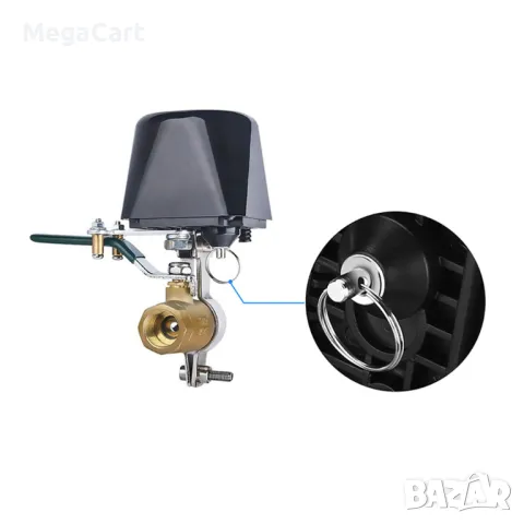 Смарт контролер PST-FM400, За сферичен спирателен кран, Wi-Fi, Tuya Smart, Черен