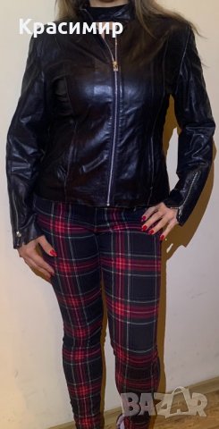 Дамско яке от естествена кожа от Италия-черно