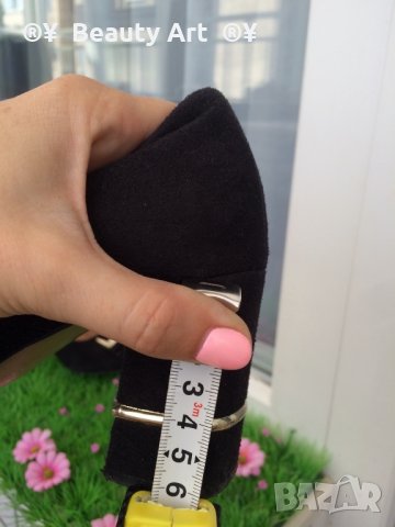 Елегантни велурени обувки - G. FARINI, размер36/37 , снимка 4 - Дамски обувки на ток - 30409065