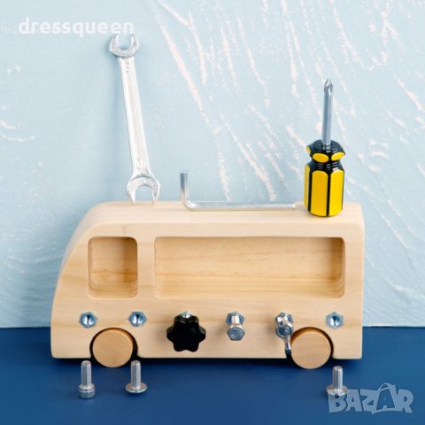 3604 Дървен автобус-Бизиборд