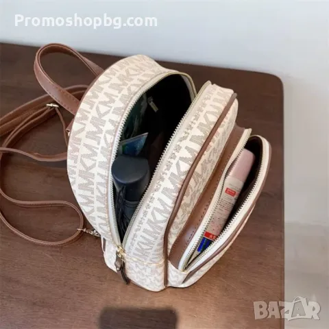 Дамска раница Michele, Бежова ИЛИ Кафява, снимка 7 - Раници - 49386242