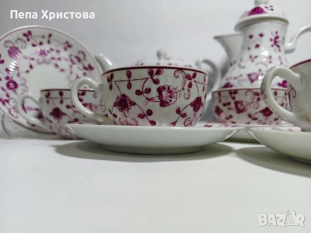 Сервиз за чай от фин порцелан August Warnecke, снимка 9 - Сервизи - 52655241
