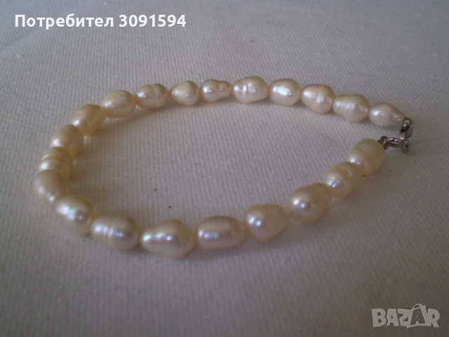 гривна от естествени бели речни перли изработва се ръчно, снимка 7 - Антикварни и старинни предмети - 36518249