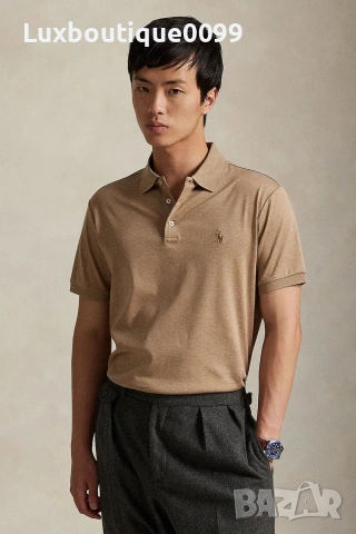 Мъжка тениска с яка Ralph Lauren Custom Slim fit M