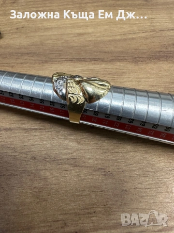 Златен пръстен цвете 2.77гр. 14к., снимка 4 - Пръстени - 54309097