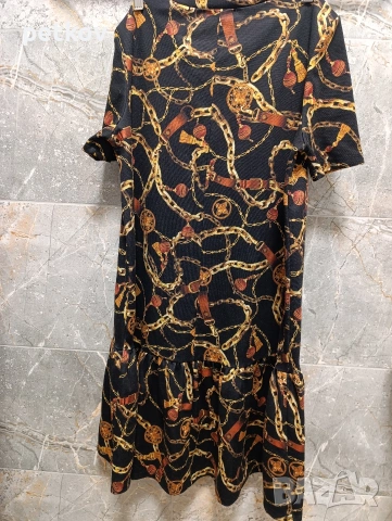 Рокля Zara, S, принт с катарами и вериги, снимка 5 - Рокли - 52666825
