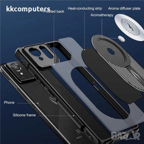 Asus ROG Phone 9 / 9 Pro 5G Калъф с Алуминиева Стойка, Ароматерапия и Графеново Отвеждане на Топлина, снимка 7 - Калъфи, кейсове - 50766691