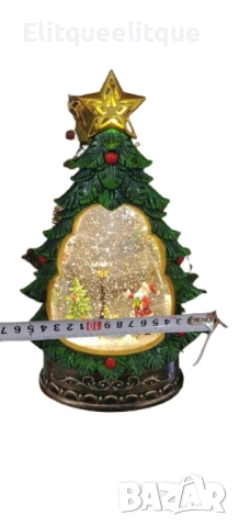 Светеща коледна елха с въртящ сняг, снимка 4 - Декорация за дома - 52202290