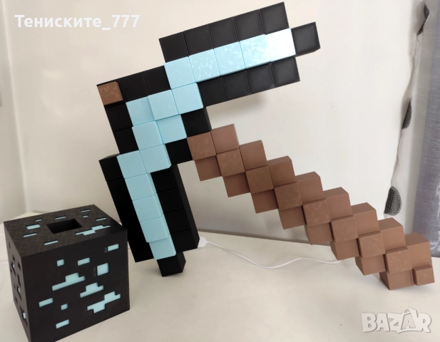 Minecraft Pickaxe / Светеща кирка Майнкрафт, снимка 6 - Фен артикули - 52353605