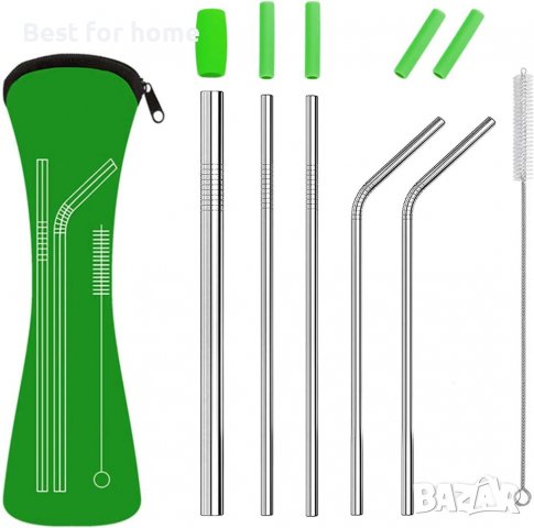 Комплект метални сламки за многократна употреба в неопренова кутия+ накрайници., снимка 5 - Аксесоари за кухня - 39153794