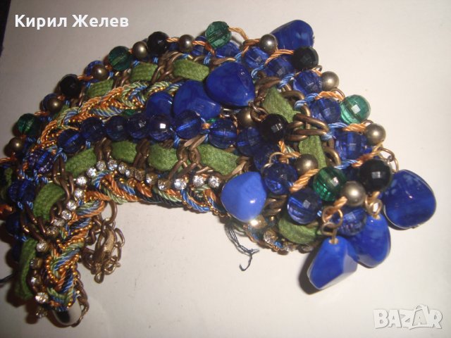 БЕРБЕРСКА ТРАДИЦИОННА ОГЪРЛИЦА с ЛАЗУРИТ КРИСТАЛИ и ЦИРКОН РЪЧНА ИЗРАБОТКА УНИКАЛНО ЕТНО-БИЖУ 12300, снимка 11 - Колиета, медальони, синджири - 30625297