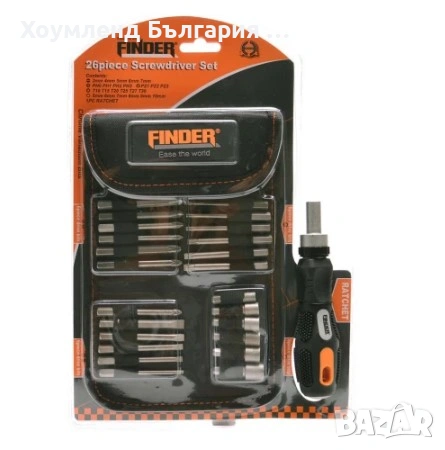 Комплект инструменти FINDER 26/58 части с накрайници за отвертки, снимка 2 - Други инструменти - 54344601