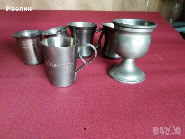 лот от шест метални чаши, снимка 3 - Антикварни и старинни предмети - 29719851