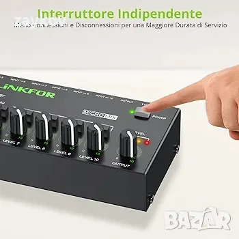 LiNKFOR 10-канален мини стерео аудио миксер, ултра ниско ниво на шум, стерео/моно, снимка 2 - Друга електроника - 50132675