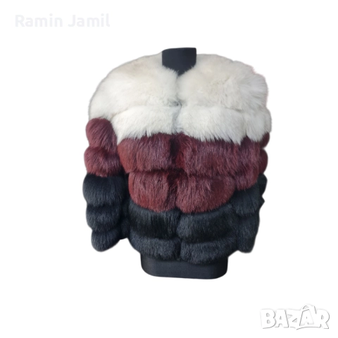 Палта от лицева агнешка кожа и косъм естествена лисица., снимка 6 - Палта, манта - 51545211