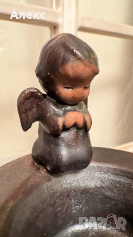 Много стара ръчна керамика! Свещник с ангелче., снимка 3 - Колекции - 52679992