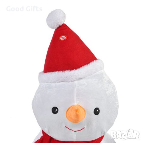 Коледен плюшен снежен човек със звук, 65 см, снимка 3 - Плюшени играчки - 42791520