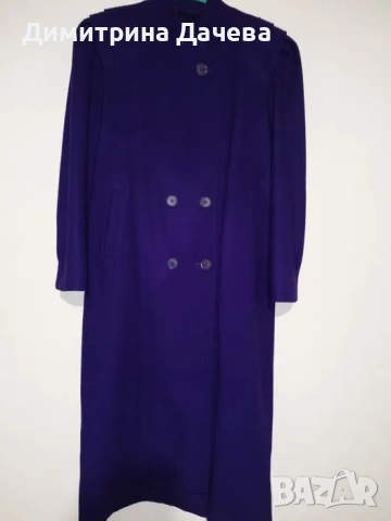 Палто дамско дълго вълнено манто, лилаво