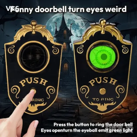  звънец хелуин за очна ябълка, страшен звънец за очна ябълка, анимиран звънец за очна ябълка с призр, снимка 3 - Други - 49247087