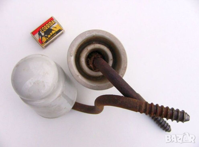 ИЗОЛАТОРИ Ø80-90мм Чаши с Куки Порцелан Чашки за ел.проводници кабели външна инсталация ~220V БАРТЕР, снимка 4 - Кабели - 44655676