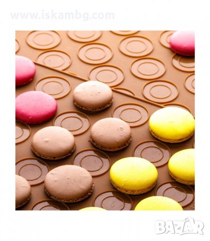 СИЛИКОНОВА ПОДЛОЖКА ЗА ПЕЧЕНЕ НА ФРЕНСКИ МАКАРОНИ, 39Х29 СМ. - код 2883, снимка 2 - Аксесоари за кухня - 33910776