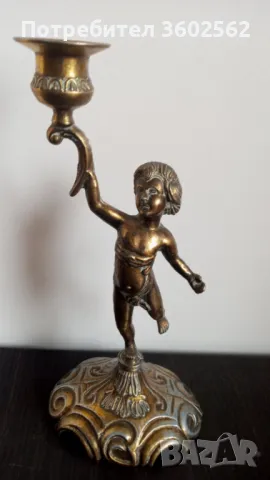 Винтидж месингов свещник