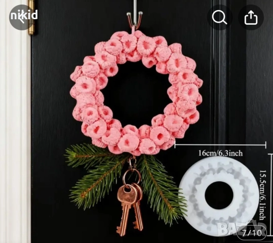 Голям венец малинов малини малина силиконов молд форма фондан шоколад гипс                         , снимка 6 - Форми - 47599102