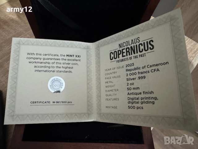 Сребърна монета 2oz., снимка 2 - Нумизматика и бонистика - 52408607