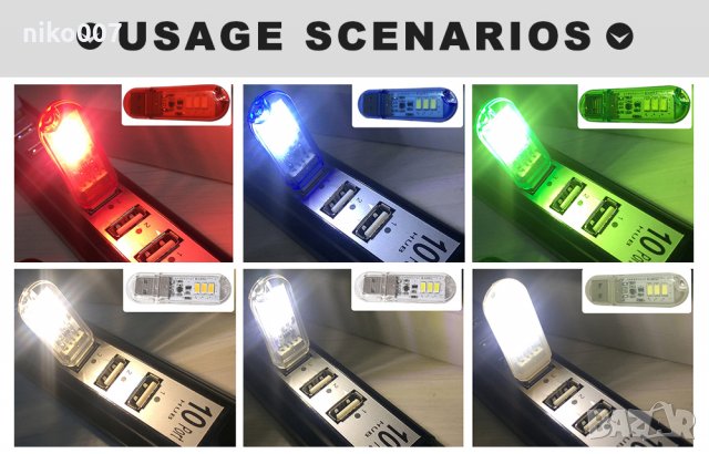 Универсална USB LED Лампа-крушка за лаптоп-телефон-таблет и др., снимка 3 - Части за лаптопи - 30194467