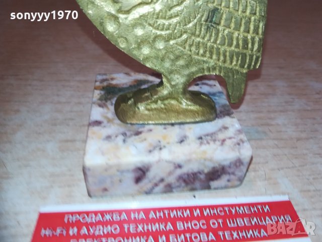 сова-13х7х6см-мед/месинг/мрамор 2301211256, снимка 11 - Колекции - 31525918