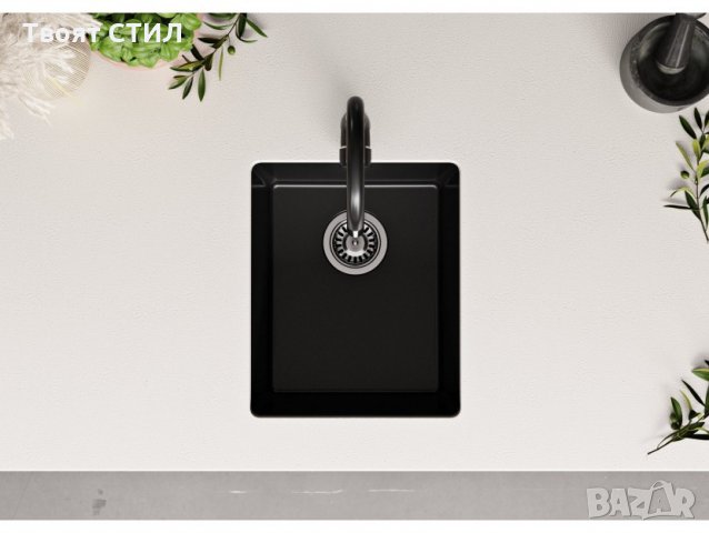 Гранитна Мивка за Кухня с отцедник модел ЛОНДОД 40 Графит Антибактери, снимка 3 - Други - 31266012